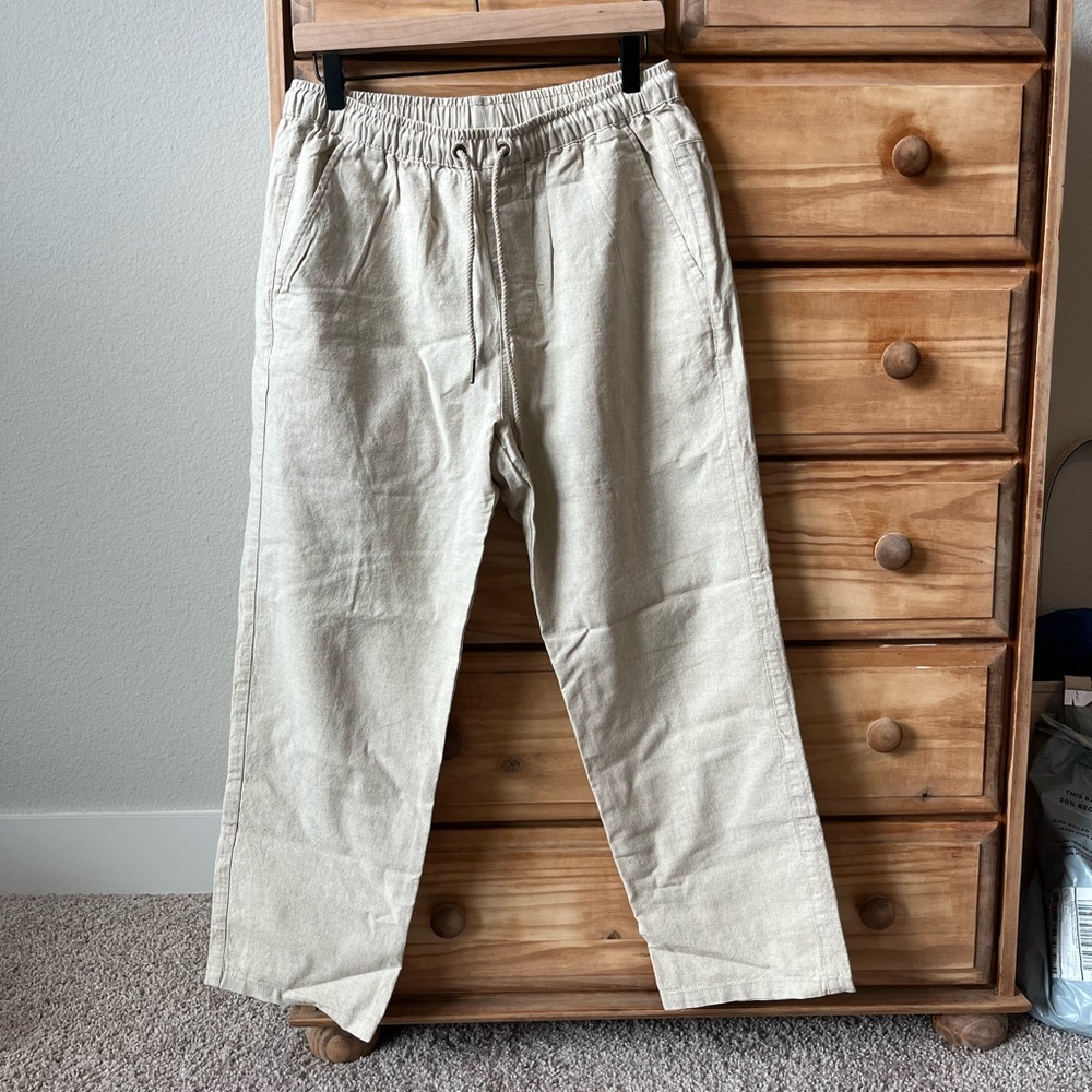 Rhythm. Men's Khaki Drawstring Chinos - Light Beige